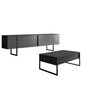 Hanah Home Conjunto Muebles Sala Anthracite, Negro - Soporte TV 180cm, Mesa Café 90cm, Diseño Elegante y Duradero